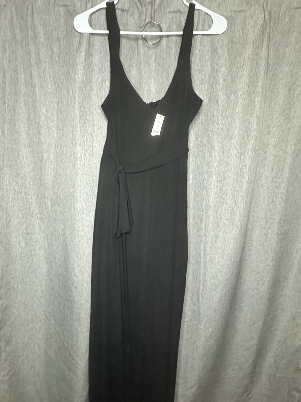 NWT White House Black Market Black Wide Leg Tie-Waist Jumpsuit Size 4